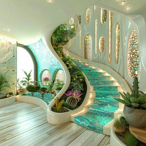 Unique Architecture House Interiors, Cool House Stuff, Unique Staircase, Cool Homes, Casa Fantasy, Eksterior Modern, Dream Life House, Desain Lanskap, Unique House Design