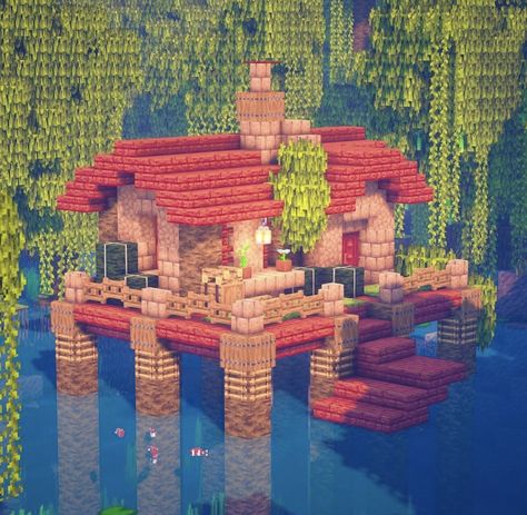 Minecraft Mangrove, Blossom House, Starter House, Minecraft Structures, Minecraft Cottage, Easy Minecraft Houses, Minecraft House Tutorials, Cute Minecraft Houses, Minecraft Plans