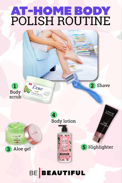 Body polish routine at home Body Care Step By Step, Private Part Care Routine, How To Not Get Polish On Skin, Basic Body Care Routine, Body Polishing Products, How To Make Body Polish, Bridal Body Polishing At Home, How To Make Skin Less Oily, How To Make Skin Smooth And Clear