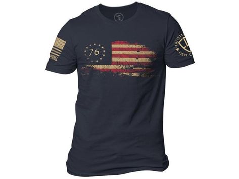 The Nine Line Men's United 76 Short Sleeve T-Shirt is a collaboration by Enlisted 9 and Nine Line bringing a great design from our history. Thomas Jefferson, our 3rd president of the United States, quoted on the back of the shirt. Feature this patriotic design as a reminder that this country is nothing without its citizens!“When Governments Fear the People, There is Liberty. When the People Fear the Government, There is Tyranny.”FeaturesAll designs feature the Nine Line Apparel forward-assaultin Nine Line Apparel, Cheap Shirts, Warm Jacket, Midnight Navy, Man United, Hooded Sweater, Casual Jeans, Casual T Shirts, Branded T Shirts