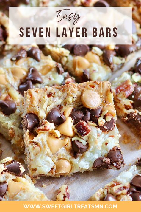 7 Ingredient Cookie Bars, 7 Layer Dream Bars, 7 Layer Bars Without Coconut, Easy Bar Recipes For A Crowd, Seven Layers Of Heaven Magic Bars, Magic Cookie Bars Without Coconut, Five Layer Bars, 7 Layer Bars No Coconut, 7 Layer Bars With Shortbread Crust