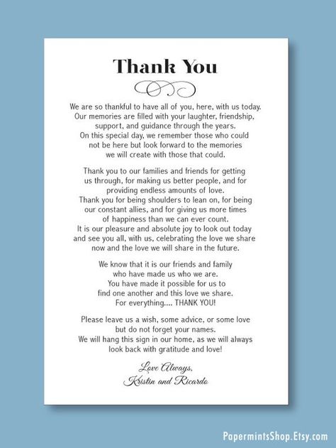 Thank You Speech Wedding, Photo Paper Frame, Writing Vows, Thank You Poster, Custom Return Address Stamp, Thank You Sign, Reception Sign, Wedding Reception Signs, Books You Should Read