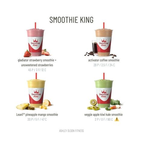 Smoothie King Smoothies Recipes, Best Smoothie King Orders, Smoothie King Orders, Smoothie Trailer, Lotus Drinks, Smoothie King Recipes, Low Calorie Fast Food, Healthy Fast Food Options, Mango Pineapple Smoothie