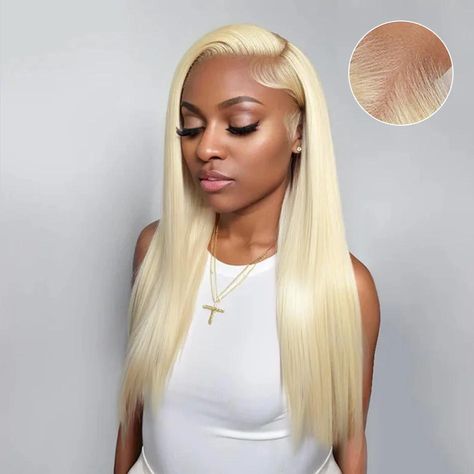 Faster shipping. Better service Blonde Hairline, Long Hair Wigs, Human Hair Color, Blonde Lace Front Wigs, 613 Blonde, Lace Front Wigs Human Hair, Straight Bob, Wigs Human Hair, Brazilian Human Hair