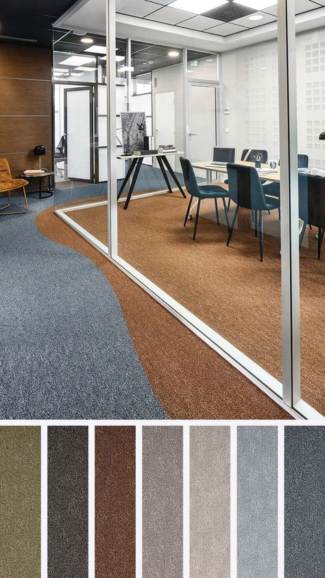 a meeting room with several chairs on carpet tiles Conference Room Aesthetic, Office Carpet Design, Carpet Tiles Design, Carpet Tiles Office, Business Interior Design, Commercial Carpet Tiles, Open Space Office, Business Interior, Aesthetic Business