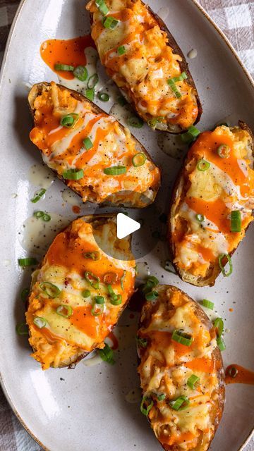 Mandi Hickman on Instagram: "These buffalo chicken twice baked potatoes are my new favorite potato dish🥔 comment “recipe” to get the recipe sent right to your inbox!
.
.
.
.
#buffalochicken #potatoes #cheesy #easyrecipe  #recipereels #sidedish" Buffalo Chicken Recipes, Twice Baked, Twice Baked Potatoes, Baked Potatoes, Winter Recipes, Potato Dishes, March 4, Buffalo Chicken, Winter Food