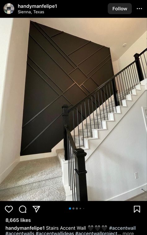 Staircase Wall Design Modern, Stair Accent Wall, Staircase Accent Wall, Perete Accent, Stairs Bathroom, Staircase Wall Decor, Arch Trellis, Stair Design, House Wall Design