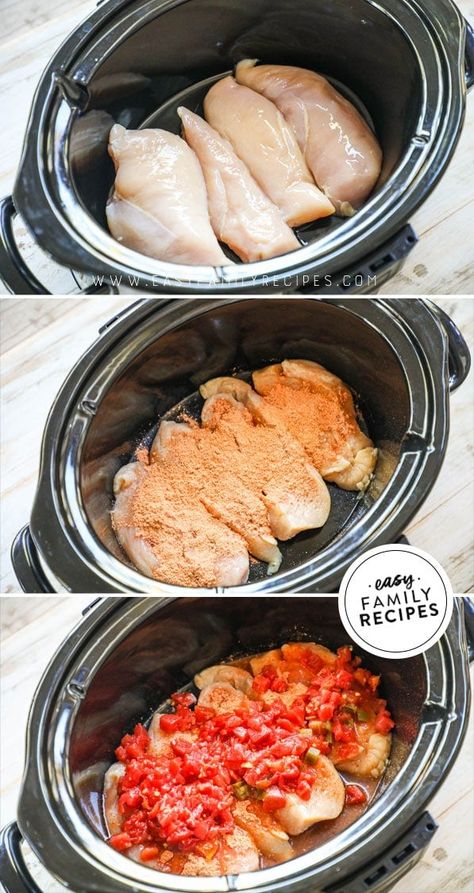 3 Ingredient Crock Pot Chicken, Crock Pot Shredded Chicken Tacos, Crock Pot Shredded Chicken, Crock Pot Chicken Tacos, Chicken Breast Tacos, Crockpot Chicken Tacos Recipes, Crockpot Mexican Chicken, Chicken Tacos Recipe Easy, Tacos Easy