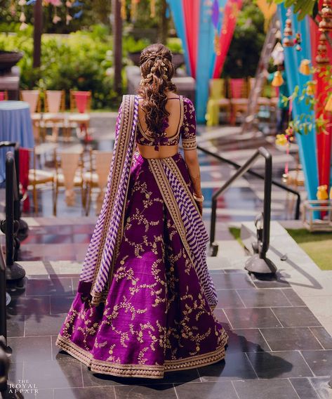 Rawsilk Lehangas, Bridal Lehenga Colour, Lehenga Ideas, डिजाइनर कपड़े, Purple Lehenga, Half Saree Lehenga, Wedding Lehenga Designs, Lehnga Dress, Designer Bridal Lehenga