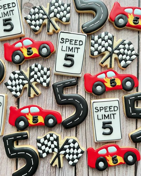 Race Car Themed Sugar Cookies 🏁🏎️ #customsugarcookies #customcookies #sugarcookies #cookies #royalicingcookies #royalicing #royalicingart #sugarcookiedecorating #sugarcookieart #sugarcookiedecorator #sugarcookieartist #racecarcookies #racingcookies #birthdaycookies #baker #njbaker #njcookies #njdesserts Hot Wheels Royal Icing Cookies, Race Car Candy Apples, Race Car Themed Cookies, Race Car Charcuterie Board, Race Car Sugar Cookies, Pixar Cars Cookies, Race Car Cake Pops, Cars Sugar Cookies, Hot Wheels Cookies