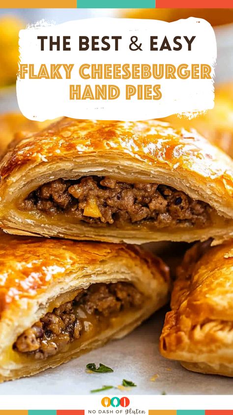 Ground Turkey Hand Pies, Beef Hand Pies Recipes, Cheeseburger Pie With Pie Crust, Phyllo Dough Recipes Dinner Ground Beef, Savory Pie Crust Recipe Dinners, Meat Hand Pies Ground Beef, Dinner With Pie Crust, Easy Hand Pies Savory, Hand Meat Pies