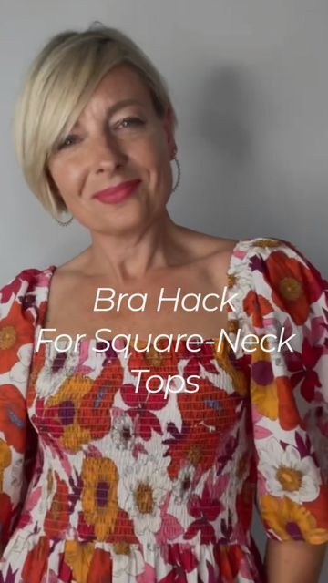 Bras To Wear With Square Neck, What Bra To Wear With Square Neck, Bra Hack For Square Neckline, Bra For Square Neck Top, Bras For Square Neckline, How To Wear A Bra With A Square Neckline, Necklace For Square Neckline Dress, How To Hide Bra Straps Square Neck, Square Neck Bra Hack