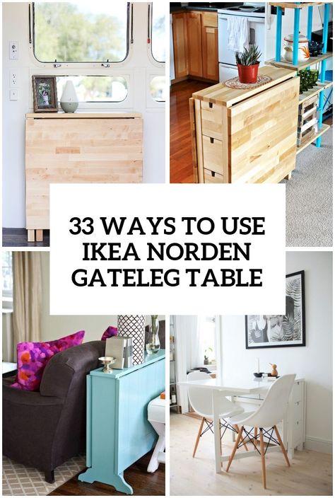 wyas to use norden gateleg table in decor cover Ikea Collapsible Table, Ikea Tables Dining, Cute Folding Table, Ikea Folding Dining Table, Ikea Nordan, Hideaway Craft Table, Nordan Ikea, Ikea Kitchen Table Hack Small Spaces, Ikea Drop Leaf Table Hack