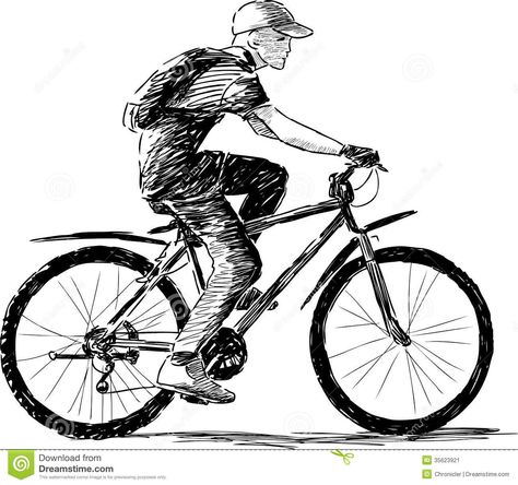 Boy Riding A Bike - Download From Over 39 Million High Quality Stock Photos, Images, Vectors. Sign up for FREE today. Image: 35623921 Side Drawing, Ride Drawing, Bicycle Drawing, Cycle Drawing, Bicycle Illustration, Motorcycle Drawing, Human Figure Sketches, Bike Drawing, Bike Illustration