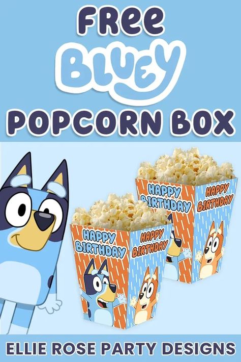 Are you planning a Bluey bash for your little one? Then you’ll need some free Bluey Popcorn Boxes for a puptastic party! Download this free popcorn box template and take your party to the next level! Bingo Theme Party, Popcorn Box Printable, Popcorn Box Template, Party Popcorn, Bingo Party, Free Popcorn, Bluey Party, Bluey And Bingo, Popcorn Boxes