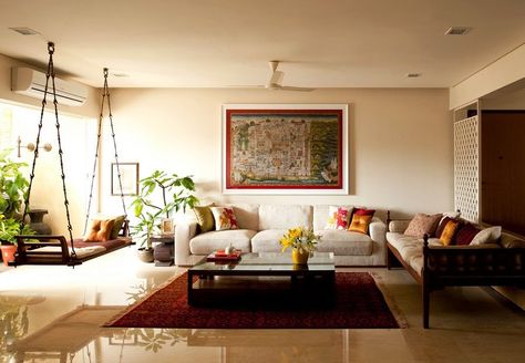 Indian Style Living Room, Indian Living Room Design, Indian Interior Design, Indian Living Room, Interior Design Minimalist, Indian Living Rooms, Indian Interiors, Hal Decor, Indian Home Interior