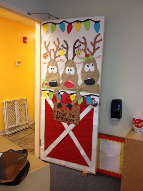 My Christmas door! Door Decorating Contest For Christmas, Office Christmas Decorations Door, Christmas Decorated Doors Classroom, Fun Christmas Door Decorations, Christmas Doors For Preschool, Door Decorations Holiday, Christmas Door Wrapping Ideas, Door Decoration Ideas For Christmas, Cute Christmas Door Decorations