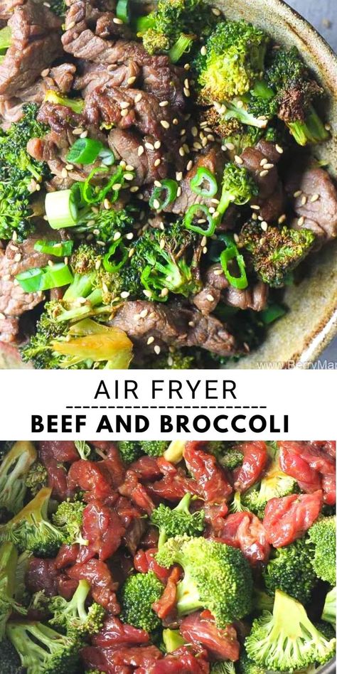 Beef And Broccoli Air Fryer Recipe, Air Fryer Meat And Vegetables, Air Fryer Ginger Beef Recipe, Air Fryer Beef And Vegetables, Air Fryer Beef Stir Fry, Air Fryer Full Meals, Air Fryer Ginger Beef, Airfryer Beef Recipes, Healthy Air Fryer Recipes Gluten Free