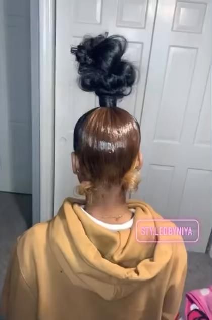 Ponytail Hairstyles Black Hair, Ponytail Hairstyles Sleek, Summer Hair Dye, Hair Dye At Home, Top Knot Bun, Weave Ponytail Hairstyles, Sleek Ponytail Hairstyles, Black Hair Clips, Black Ponytail Hairstyles