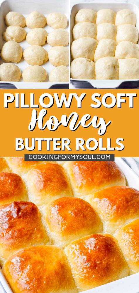 Honey Rolls Recipe, Sweet Yeast Rolls Recipe, Honey Butter Rolls, Honey Yeast Rolls, Honey Bread Recipe, Butter Roll Recipe, Easy Honey Butter, Honey Dinner, Rolls Recipe Easy