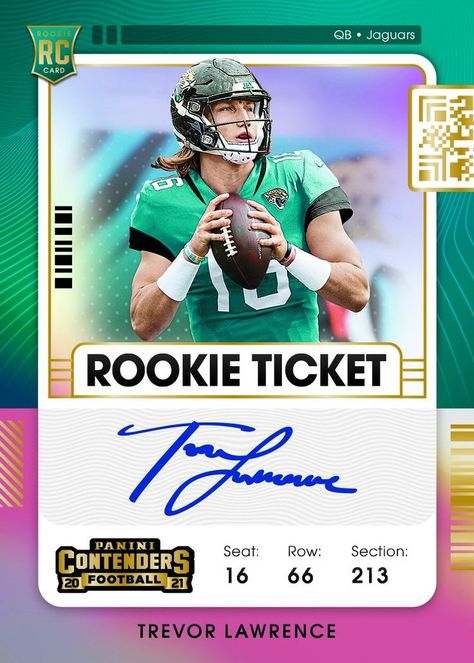 2021 Panini Contenders Football is out now and the checklist is ready. Sports Cards Collection, Fifa Card, Trading Card Template, Football Ticket, Football Trading Cards, Ticket Design, Ticket Stubs, Player Card, Collectible Trading Cards