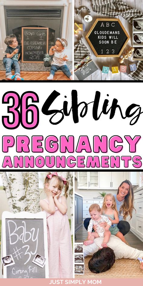 Looking for the perfect sibling pregnancy announcement? Here are ideas for the big brother or sister & your 2nd or 3rd pregnancy announcement Sibling Announcement Ideas, Birth Announcement With Siblings, Baby 3 Pregnancy Announcement, Baby Announcement Baby 2, Big Brothers Announce Baby, Twin Announcement Ideas With Sibling, Pregnancy 3 Announcement Ideas, New Baby Announcement Sibling, Baby 3 Announcement Ideas