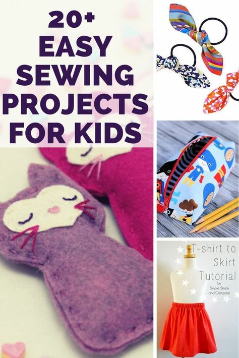 20+ Easy Sewing Projects for Kids - I Can Sew This Kids Sewing Projects, Easy Kids Sewing Projects, Fabric Headband Tutorial, Learning Sewing, Free Sewing Projects, Teaching Sewing, First Sewing Projects, Hand Sewing Projects, Softie Pattern