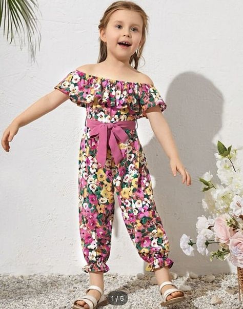 Jumpsuits For Kids, Long Frocks For Kids, Cotton Frocks For Kids, Frocks For Babies, Frocks For Kids, Shein Kids, Knit Baby Dress, Kids Dress Wear