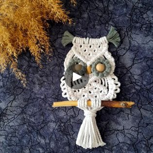 Macrame Owl Tutorial, Learning Macrame, Owl Macrame, Owl Tutorial, Macrame Owl, Small Macrame, Owl Patterns, Macrame Patterns Tutorials, Micro Macramé