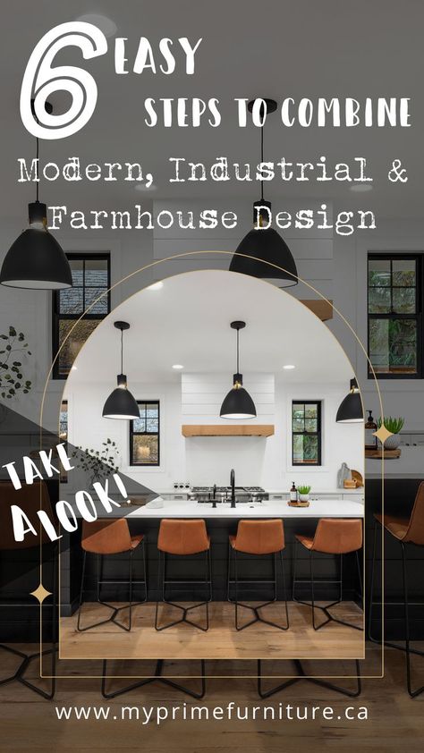 In this Blog I talk about 6 Ways how to combine 3 of the most popular Interior design. The design world is always taking new gamuts in aesthetics, and these days, homeowners are going crazy over the modern-industrial-farmhouse combo. So further, we’ll look at each of these styles individually, followed by how you can combine them together in a single space. #designinteriortips #industrialfarmhouse Sophisticated Industrial Interior Design, Bold Modern Farmhouse, Clean Industrial Design, Modern Farmhouse Industrial Living Room, Industrial Farmhouse Great Room, Industrial Farmhouse Style, Industrial Farmhouse Fireplace, Industrial Country Decor, Industrial Boho Interior Design