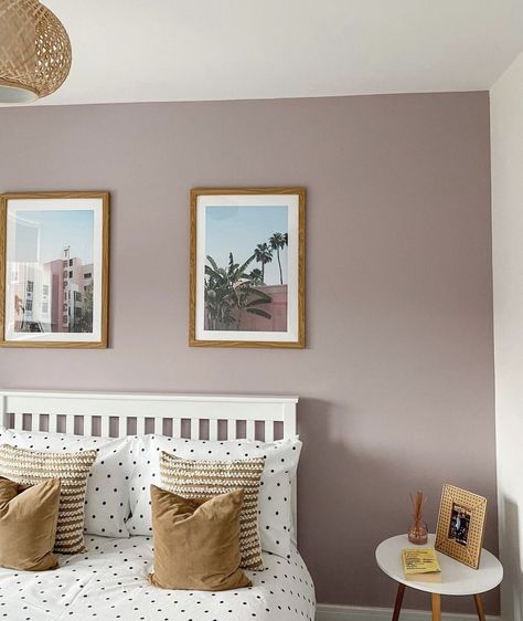 Dulux Dusky Pink Paint, Spare Bedroom Wall Color, Modern Bedroom Colours, Spare Bedroom Ideas Colour, Pink Spare Room Ideas, Spare Bedroom Ideas Colourful, Pink Parchment Dulux Paint, Pink Walls Grey Carpet, Dulux Dusted Fondant Bedroom