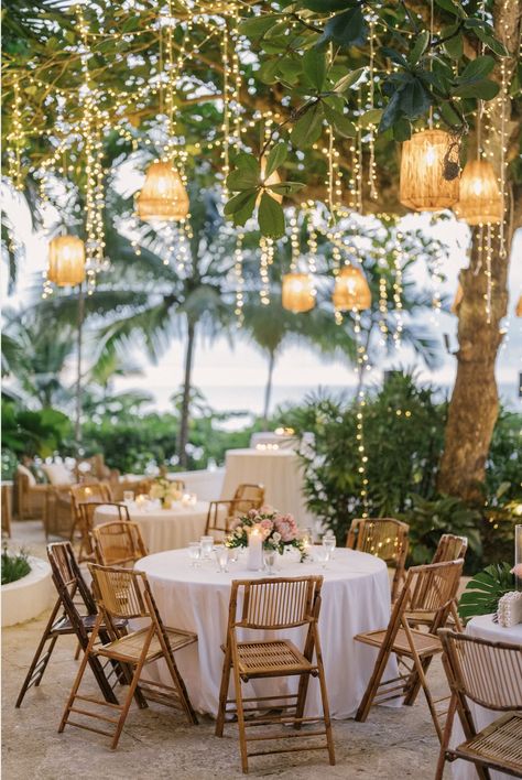 Non Beach Destination Wedding, Upscale Beach Wedding, Beach Vibes Wedding, Beachy Wedding Venues, White Beach Wedding Decor, Tropical Beach Wedding Ideas, Tropical Wedding Lighting, Big Island Hawaii Wedding, June Beach Wedding