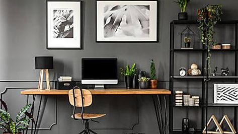 Home Office Furniture Design, Office Furniture Design, Study Room Decor, Small Home Office, Modern Home Office, Home Office Setup, Home Office Space, Office Room, Office Walls