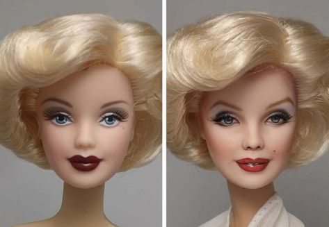 An Artist Brings Dolls to Life by Transforming Them Into Realistic Celebrities Marilyn Monroe Barbie, Celebrity Barbie, Celebrity Barbie Dolls, Realistic Barbie, Barbie Face, Realistic Dolls, Spanish Artists, Cara Delevingne, Instagram Page