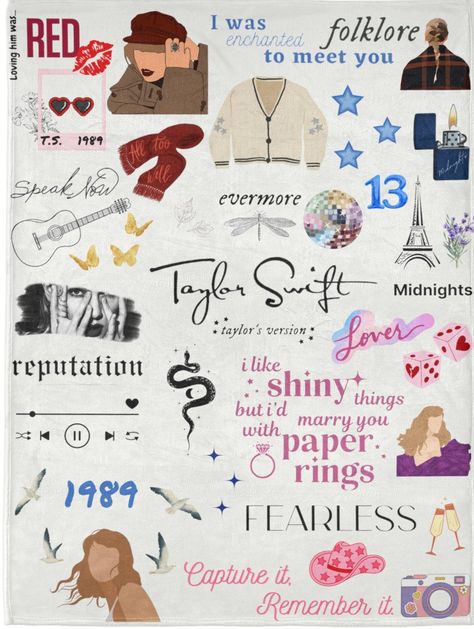 Cozy up with this Taylor Swift Eras blanket, featuring all of her iconic looks from her 13-year career. Perfect for fans of all ages. #TaylorSwift #Swiftie . #Taylor_Swift_Painted_Shoes #Diy_T_Shirt_Drawing_Ideas #Aesthetic_Stickers_Taylor_Swift #Taylor_Swift_Shirts_Diy Concert Journal, Lover House, Amazon Cart, Taylor Swift Drawing, Iconic Looks, Taylor Swift Tour Outfits, Tshirt Printing Design, Taylor Swift Eras, Taylor Swift Outfits