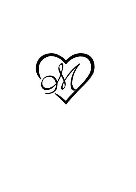 M With Heart Tattoo, M Heart Tattoo, Letter M Tattoos, Sister Tattoo Designs, Small Back Tattoos, Simple Life Quotes, Black Mermaid Dress, M Tattoos, Mother Tattoos