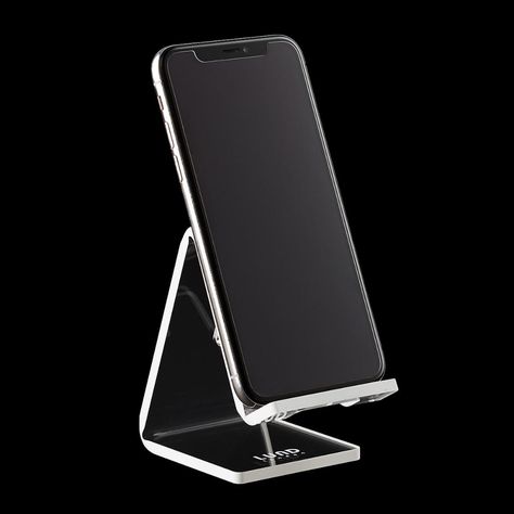 Mod Acrylic Phone Holder | The Container Store Acrylic Phone Stand, Wooden Phone Holder, Clear Business Cards, Acrylic Phone, Acrylic Holders, File Holder, Electronics Mini Projects, The Container Store, Diy Holder