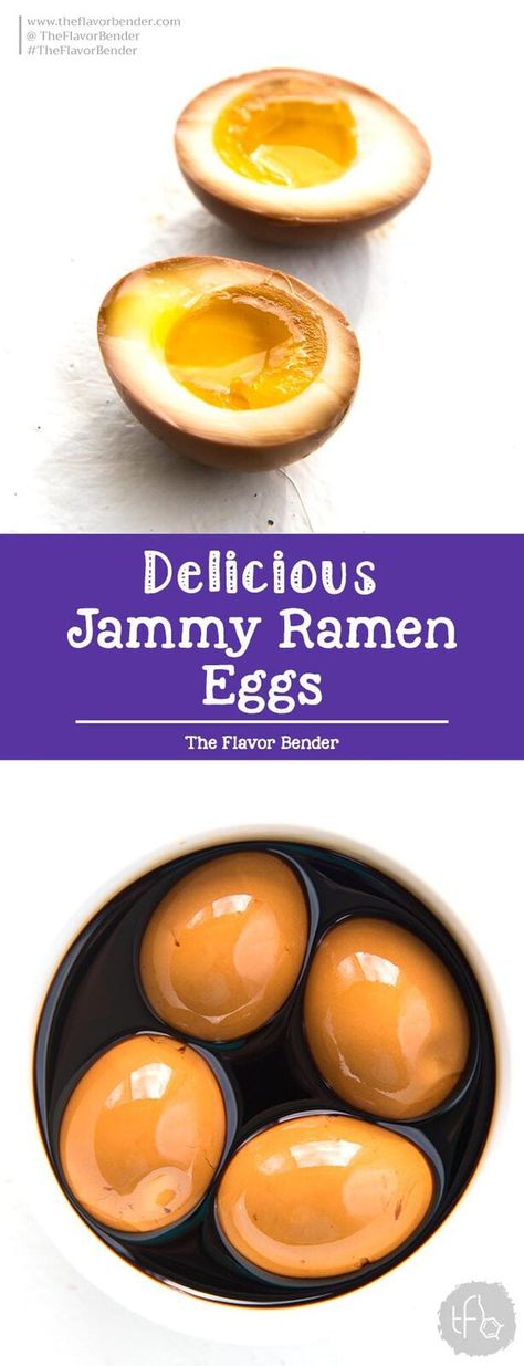 Jammy Ramen Eggs (Ajitsuke Tamago) - These are sweet, salty and rich with plenty of umami flavor. Plus they are super easy to make and an essential part of an authentic Ramen bowl. #RamenEggs #Ramen #SoftboiledEggs #PickledEggs #Snacks Ajitsuke Tamago, Ramen Eggs, Authentic Ramen, Ramen Egg, Jalapeno Dip, Food Stamps, Ramen Recipes, Ramen Bowl, Deviled Eggs