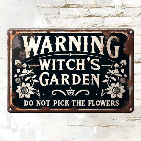 🌙 Unleash the Magic with Our Witch Metal Sign! 🧙‍♀️ Transform your space with the enchanting allure of our Witch Metal Sign. Perfect for any occasion, this Witchy Metal Sign adds a touch of mystery and magic to your home. Whether you're celebrating Halloween or embracing the elegance of Gothic Home Decor, this piece is a must-have for any mystical setting. 🖤 Why Choose Our Witch Wall Art? Durable Material: Crafted from high-quality aluminum, our Halloween Metal Sign is designed to endure. Its strong construction ensures it retains its shape and vibrancy, making it a timeless addition to your decor. Fade-Resistant: The bold and striking design of this Witchy Wall Art remains vibrant even after prolonged exposure to sunlight, keeping your decor captivating year-round. Easy Maintenance: Ke Witch's Garden, Witchcraft Decor, Witch Home Decor, Occult Decor, Shoe Wall, Gothic Wall Art, Witch Garden, Garage Cafe, Farmhouse Garden