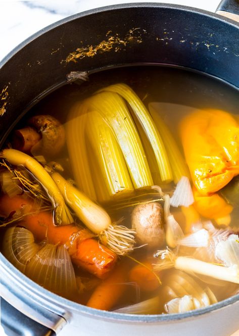 How to Make Vegetable Broththepioneerwoman Making Broth, Recipes With Vegetable Broth, Make Chicken Broth, Homemade Vegetable Broth, Soup Broth, Vegetable Broth, Broth Recipes, The Pioneer Woman, Canning Recipes