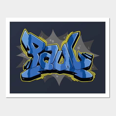 The name Paul in graffiti style lettering. -- Choose from our vast selection of art prints and posters to match with your desired size to make the perfect print or poster. Pick your favorite: Movies, TV Shows, Art, and so much more! Available in mini, small, medium, large, and extra-large depending on the design. For men, women, and children. Perfect for decoration. Name Graffiti Art, Graffiti Art Wall, Graffiti Name, Graffiti Names, Markers Drawing Ideas, Markers Drawing, Alphabet Preschool, Marker Drawing, Graffiti Styles