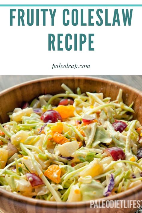 Fruity Coleslaw Recipe, Fruit Slaw Recipes, Fruit Coleslaw Recipe, Citrus Coleslaw Recipe, Peach Coleslaw Recipe, Peach Coleslaw, Summer Coleslaw Recipe, Fruit Slaw, Hot Dog Slaw Recipe