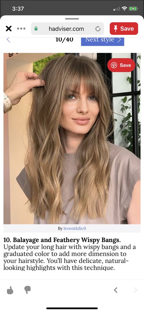 Dark Blonde with Bangs Light Brown Hair Fringe, Rooted Blonde With Bangs, Bronde Balayage With Fringe, Fall Blonde Hair With Bangs, Light Brown Balayage With Bangs, Blonde Hair Dark Roots Bangs, Blonde Ombre With Bangs, Dark Blonde Hair With Fringe, Brown To Blonde Balayage With Bangs