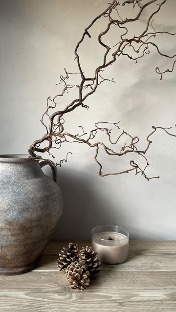 Stick Arrangements Branches, Dried Branches Decor, Tree Limbs Decor Branches, Twigs And Branches Decor, Vase Branches Decor, Branch Floral Arrangements, Gothic Thanksgiving, Antiqued Cabinets, Tree Branch Vase