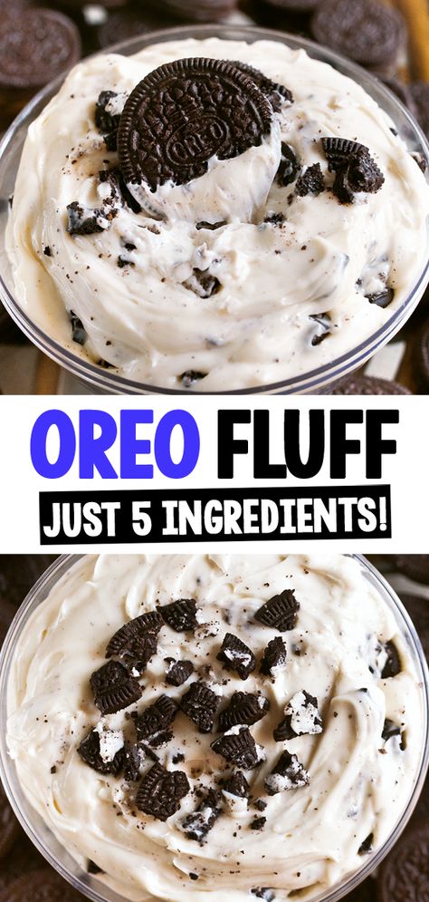 Oreo Salad, Oreo Fluff Recipe, Protein Oreo, Oreo Fluff Dessert, Cookie Salad, Oreo Fluff, Fluff Salad, Healthy Chocolate Recipes, Dessert Dip