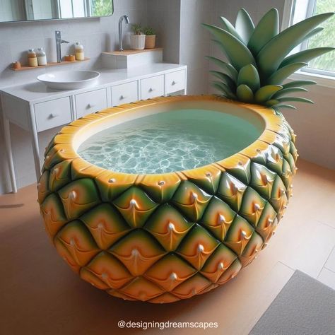 Imagine soaking in a bathtub that resembles a giant piece of fruit - a unique and whimsical addition to your bathroom. The fruit-shaped bathtub combines Fruit Bedroom, Crazy Bathrooms, Weird Furniture, Surf Room, Cool Room Designs, House Interior Design Styles, Bathroom Furnishings, Quirky Decor, Trending Pins