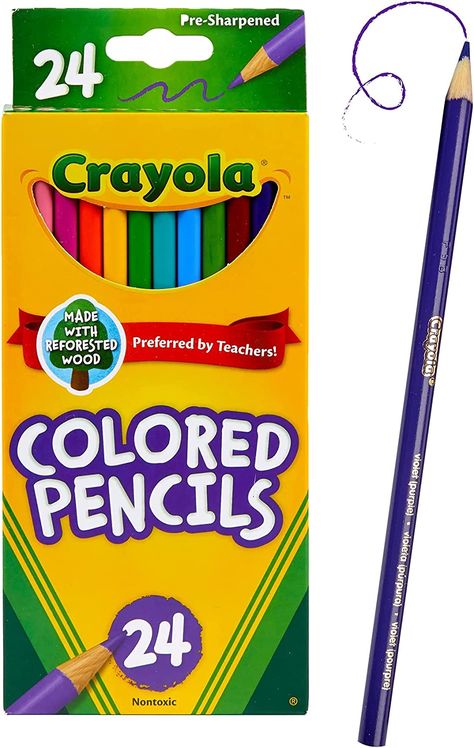 Colored Pencils Aesthetic, Purple Stationary, 6th Grade School Supplies, Mochila Aesthetic, Crayola Pencils, Middle School Supplies, Back To School List, Foster Kids, School Suplies