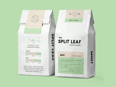 SplitLeaf-Coffee Coffee Bag Design, Coffee Label, Creative Coffee, Tea Packaging, Organic Coffee, Coffee Packaging, Coffee Branding, Coffee Company, Coffee Design