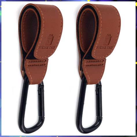 Stroller Hooks for Hanging (2 Pcs of Brown) - Baby Stroller Hooks to Free up Your Hand- Stroller Hooks for Diaper Bags - Stro Stroller Hooks, Stroller Bag, Stroller Straps, Bag Hook, Brown Babies, Baby Stroller, Hanging Bag, Diaper Bags, Hanging Hooks