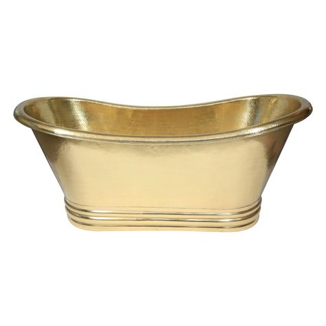 Hammered Brass Bathtub Full Brass Finish with Cascading Base - Coppersmith® Creations Farmhouse Bathtub, Gold Bathtub, Brass Bathtub, Bathtub Dimensions, Antique Bathtub, Custom Bathtub, Cheap Bathtubs, Vintage Bathtub, Classic Glamour